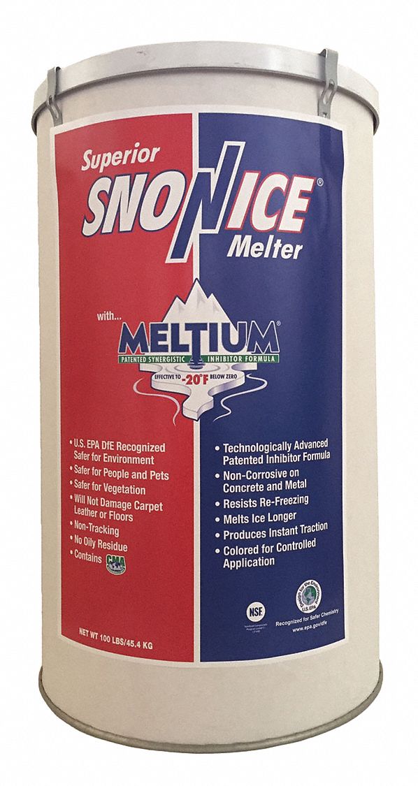 SUPERIOR Sno N Ice Melt 100 lb. Drum, Pallet 38G815SU100DRPAL