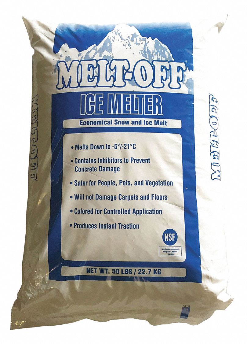 Melt-Off Ice Melt: 50 lb Bag (Pallet 49 Boxes), -5°F, Granular, Blue