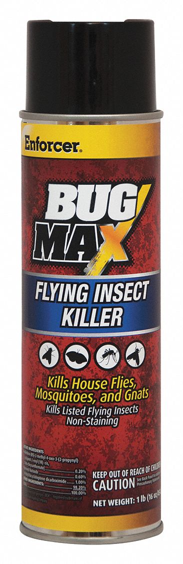 Pesticide: Aerosol, DEET-Free, Indoor Only, 16 oz, Flies/Gnats/Mosquitoes, 12 PK
