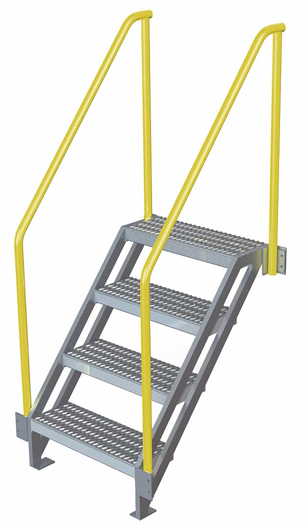 TRIARC Ladder, Climbing Angle 50 °, 750 lbLoad Cap., Serrated Tread