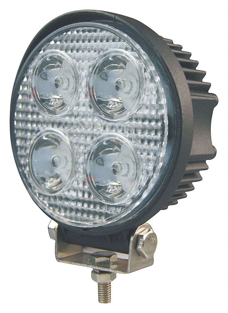 LED WORK LIGHT, ROUND, 12 TO 24 V DC, 1800 LM, WHITE/BLACK, PC/AL