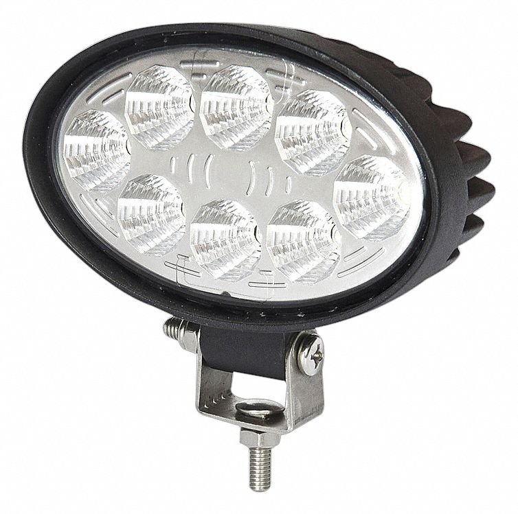 LED WORK LIGHT, OVAL, 12 TO 24 V DC, 1800 LM, WHITE/BLACK, PC/AL