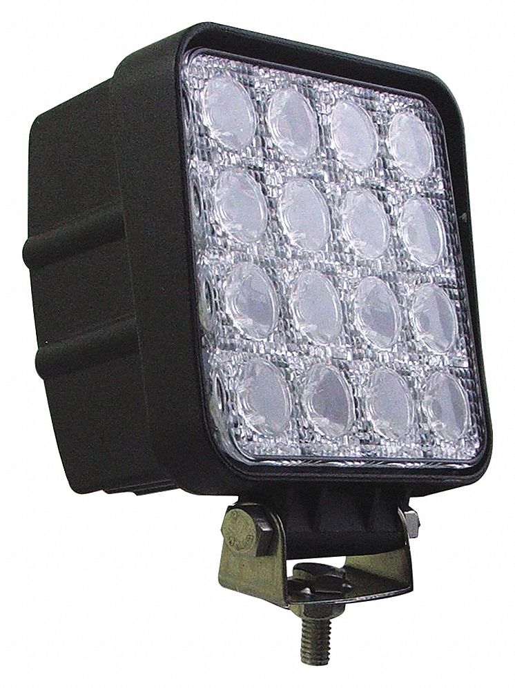 LED WORK LIGHT, SQUARE, 12 TO 24 V DC, 3000 LM, WHITE/BLACK, PC/AL