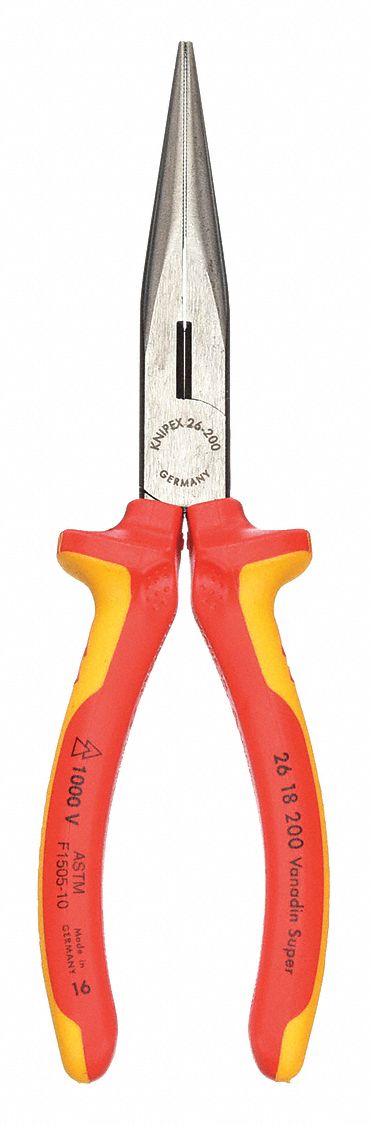 LONG NOSE PLIER,2 7/8 IN L JAW,0.4 LB