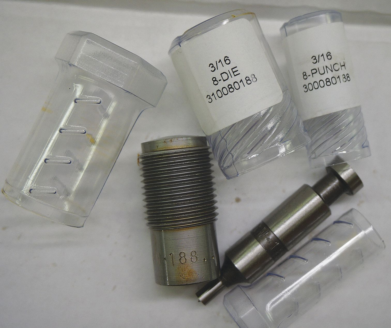 ROPER WHITNEY Die 158 ga Capacity (Steel), 8 Punch, 3/16 in Punch Dia