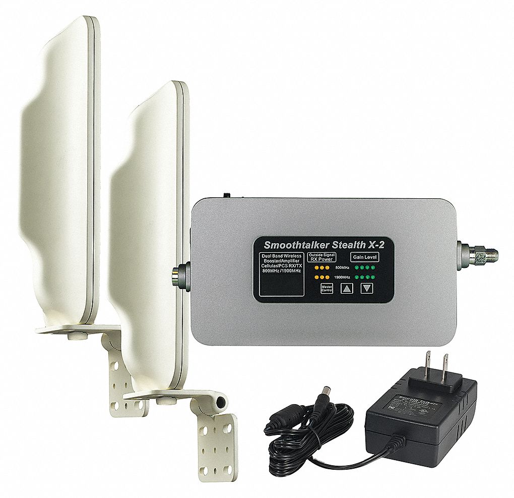 SIGNAL BOOSTER, HIGH POWERED,1 20V POWER SUPPLY, ANTENNAS, 60 DB, 800-1900 HZ, 2500-6000 SQ FT, SM