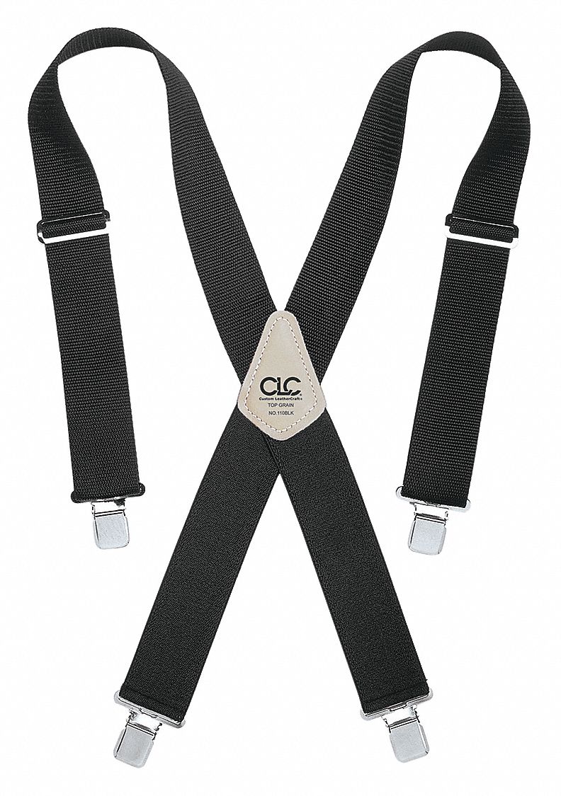 CLC Suspenders, Black, Adjustable 38GV38110BLK Grainger