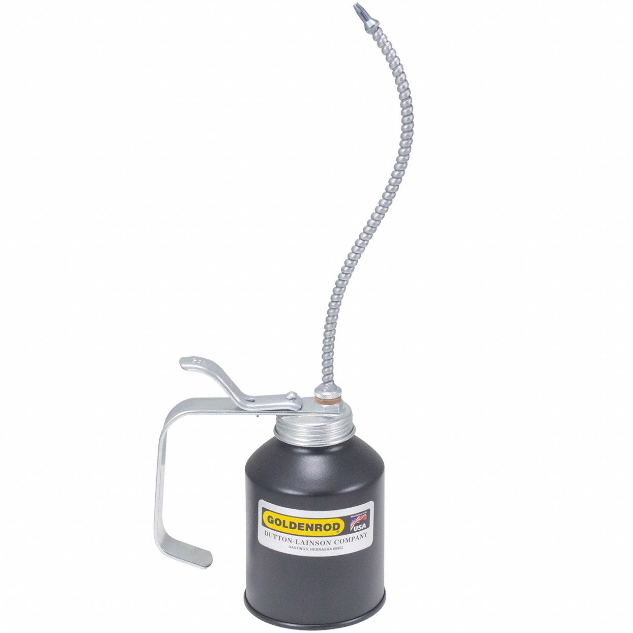 Oiler: Lever Operator, 12 fl oz Overall Capacity, Flex, 8 in Spout Lg, 4 1/2 in Can Ht