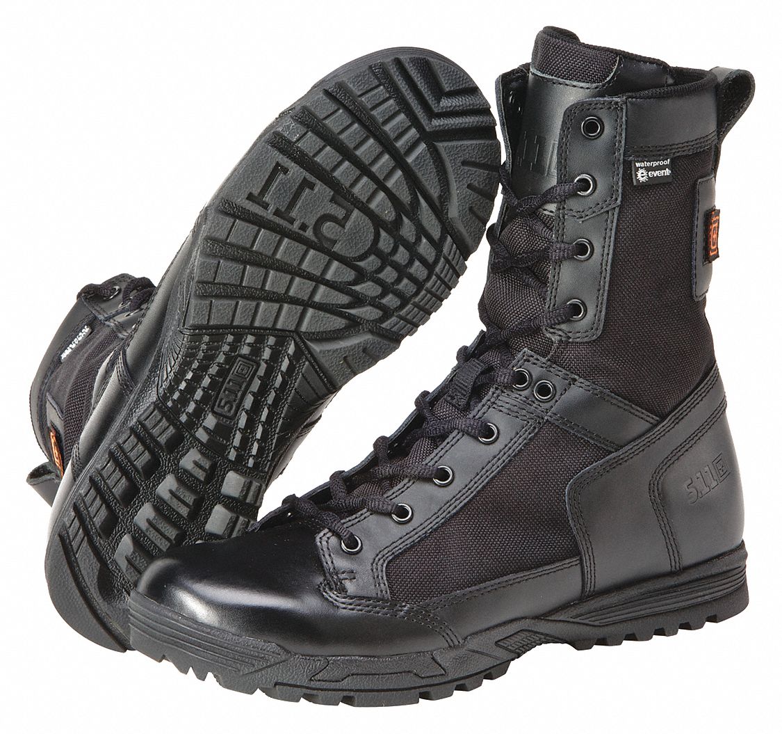 black military tactical boots