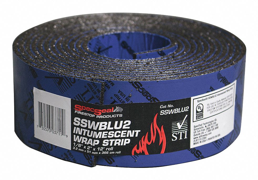 STI, 2 in Overall Wd, 4 hr Fire Rating, Firestop Strip 38H010SSWBLU2