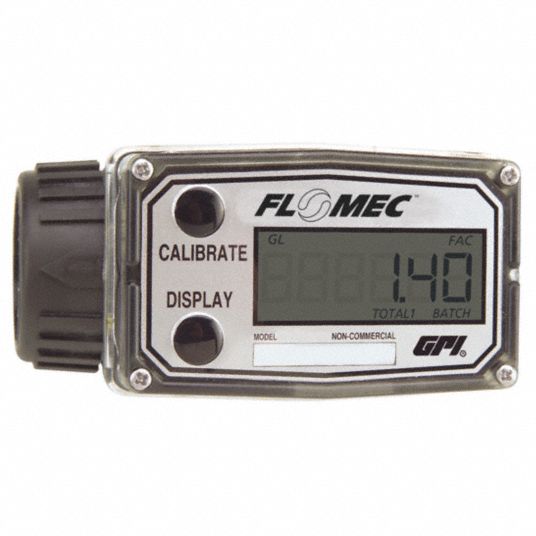 FLOMEC Turbine Electronic Flowmeter, Nylon, 3 to 50 gpm - 38H313
