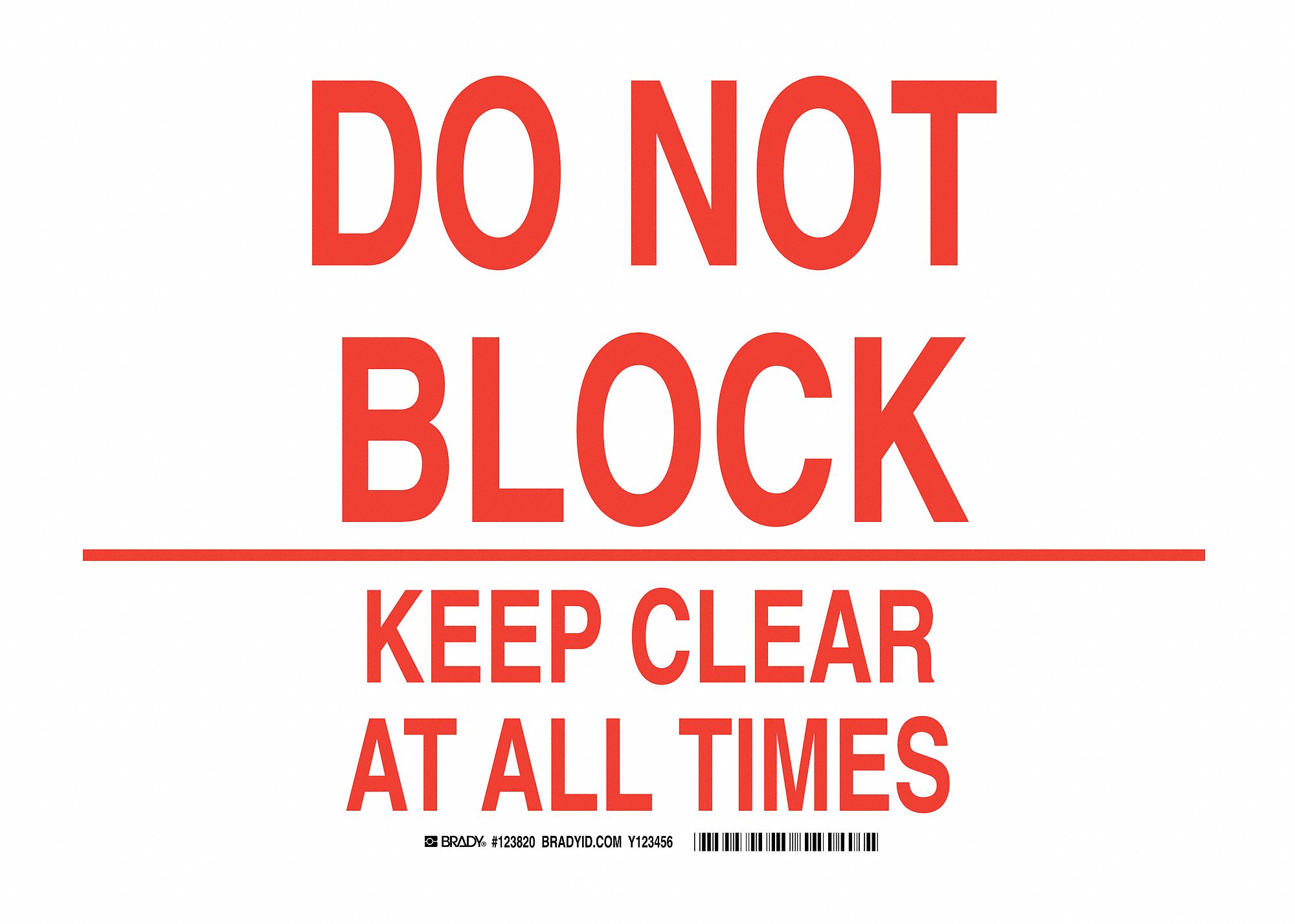 Facility Sign, Poly, 10 x 14 in, Red/Wht