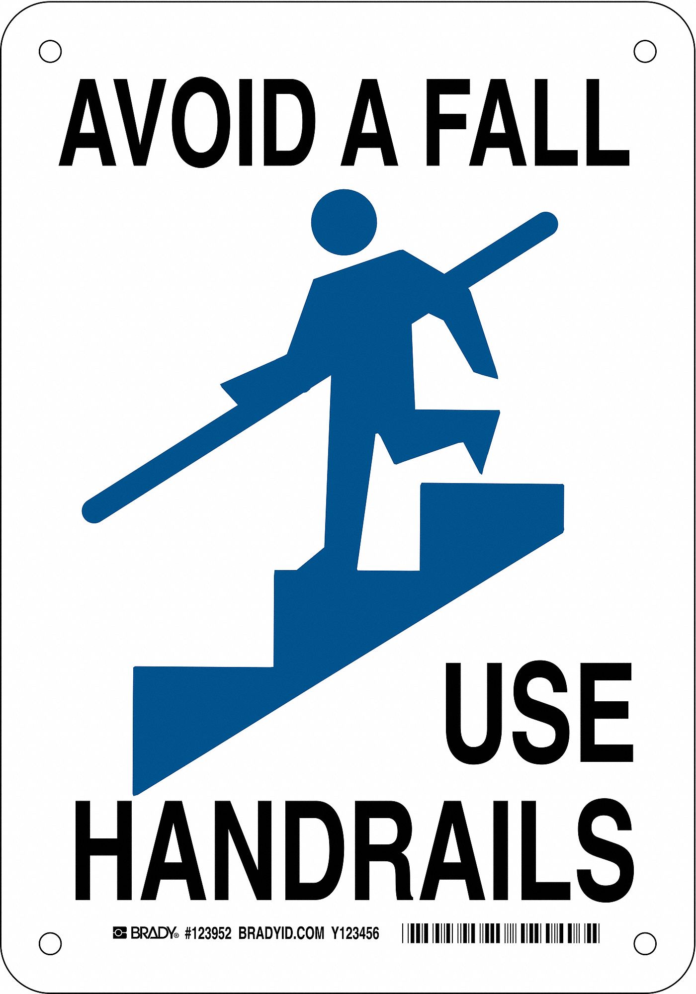 Facility Sign, Plastic, 10 x7, Blk/Blue/Wht