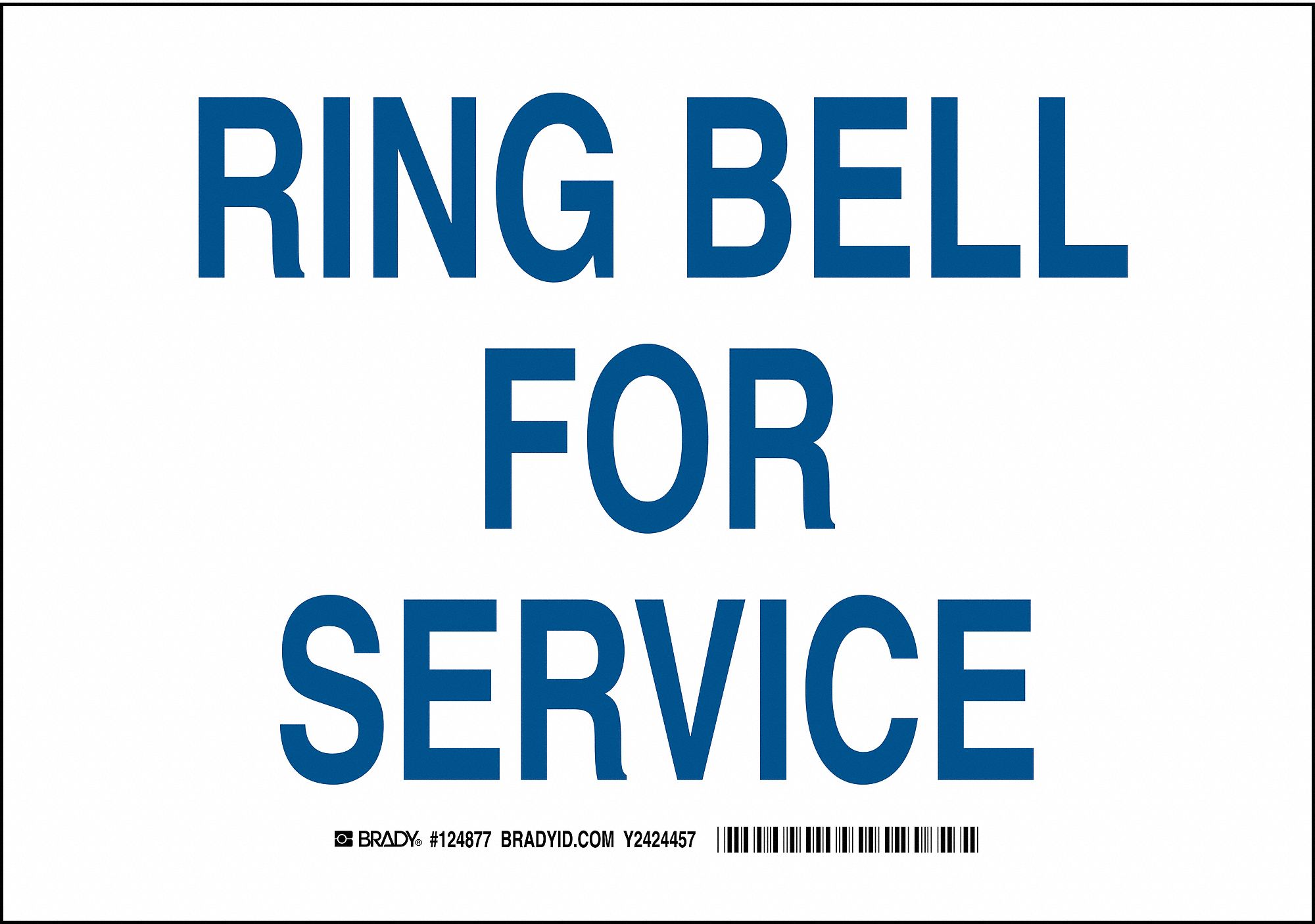 Facility Sign, Poly, 7 x 10 in, Blue/Wht