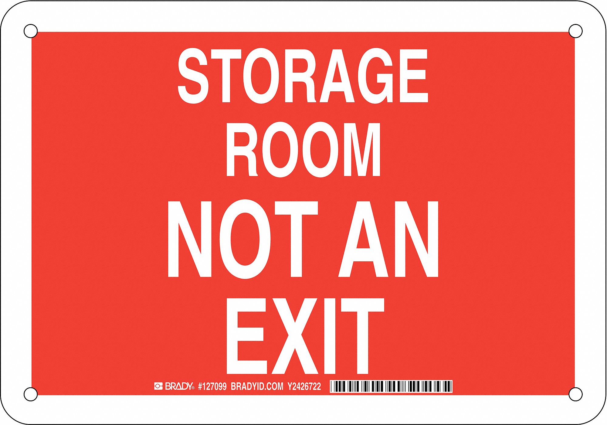 Facility Sign, Plastic, 7 x 10 in, Wht/Red