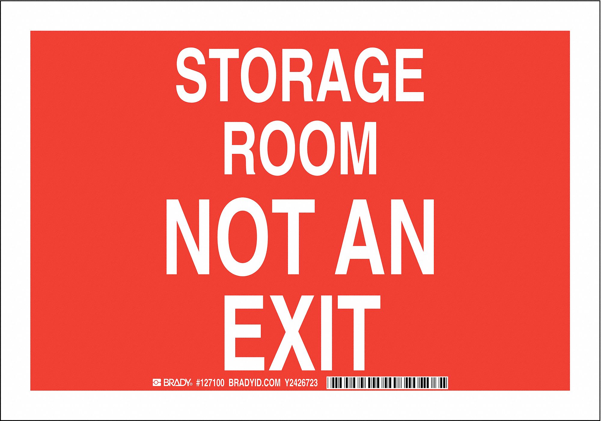 Facility Sign, Poly, 7 x 10 in, Wht/Red