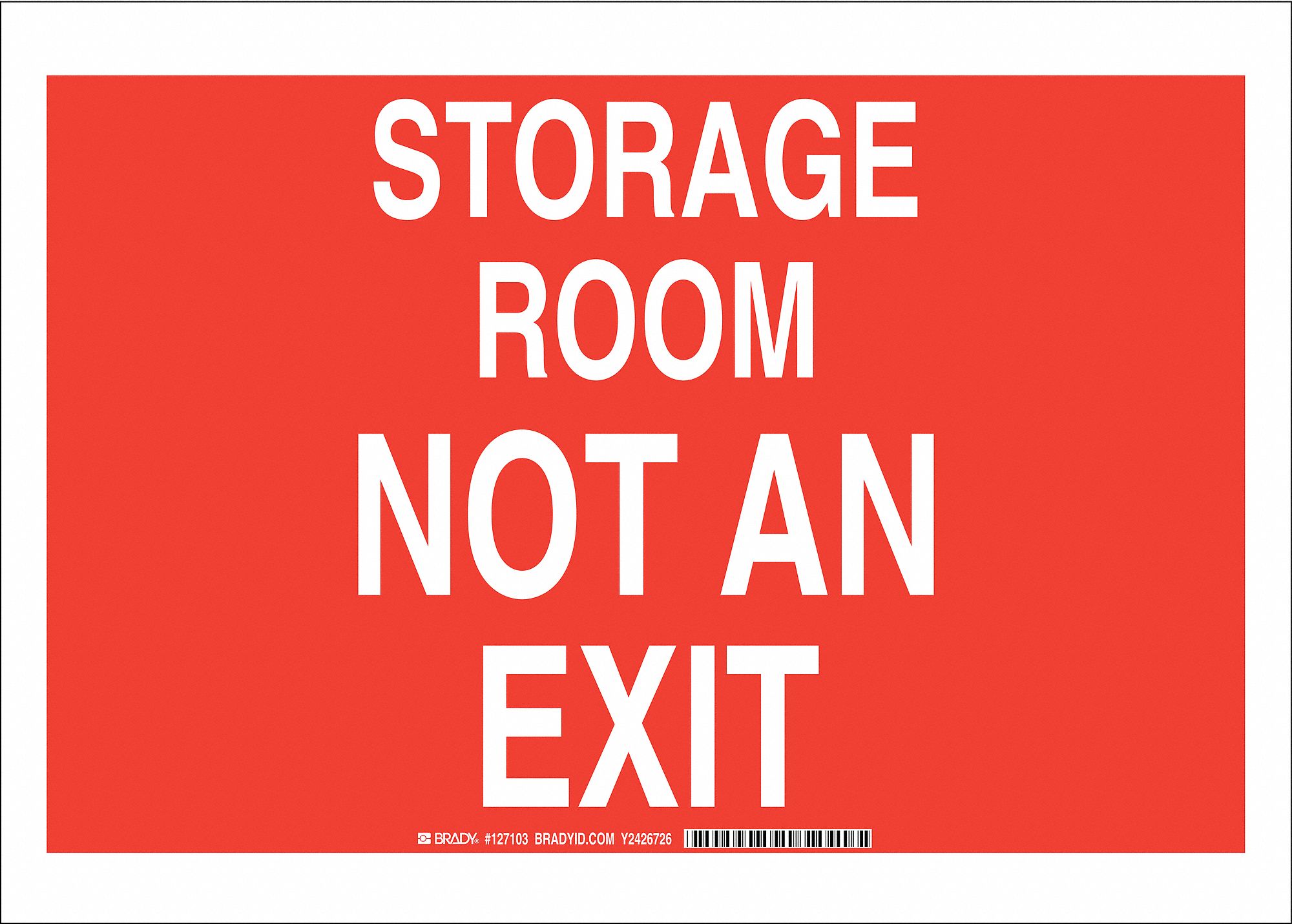 Facility Sign, Poly, 10 x 14 in, Wht/Red