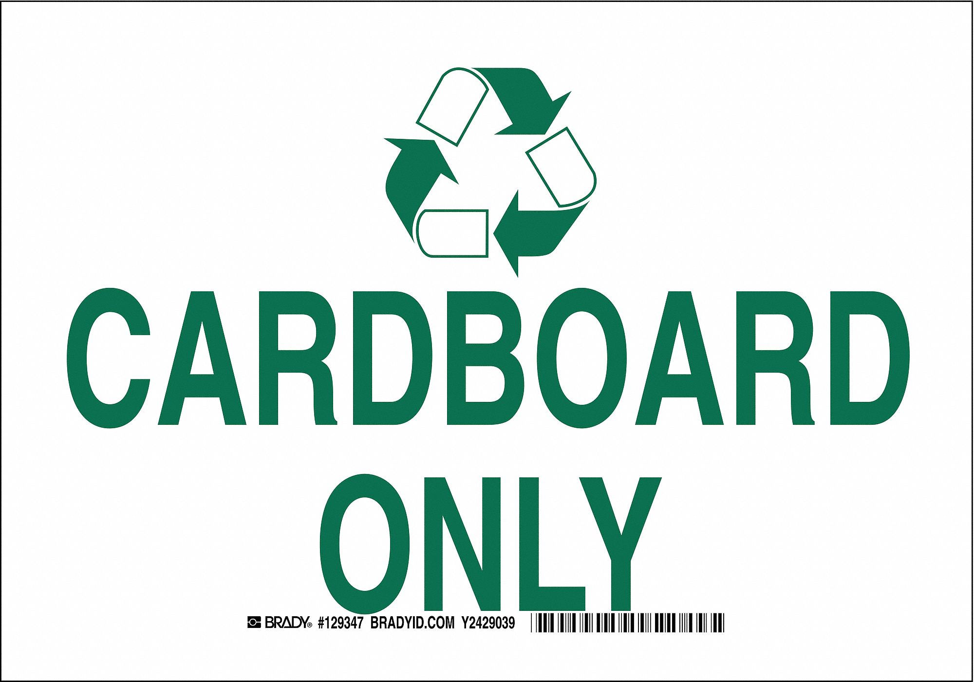 Facility Sign, Poly, 14"H, 10"W, Grn/Wht