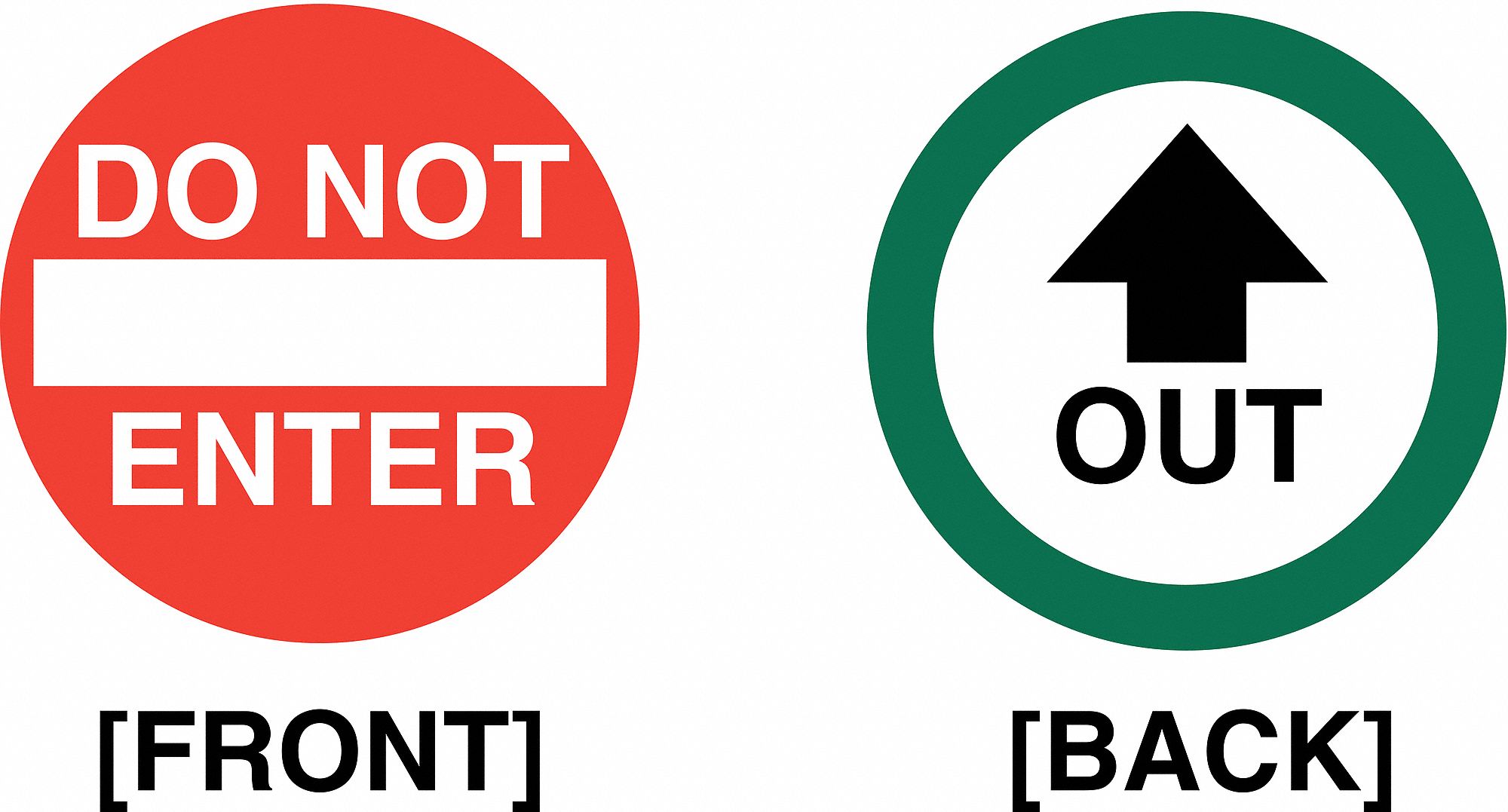 INFORMATIONAL SIGN, VINYL, 6 IN WIDTH, 6 IN HEIGHT, DOUBLE-SIDED, ADHESIVE SURFACE, BLACK/GREEN/RED/WHITE