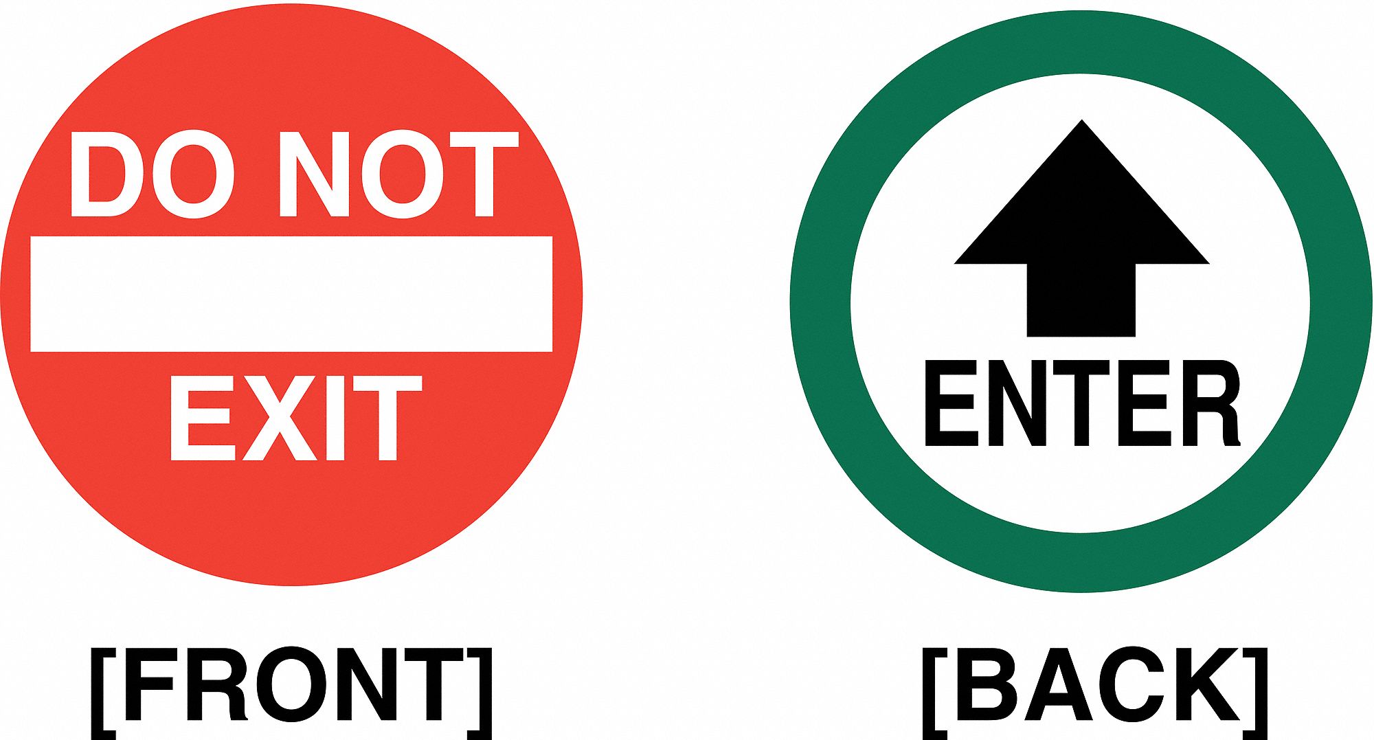 INFORMATIONAL SIGN,VINYL, 6 IN WIDTH, 6 IN HEIGHT, DOUBLE-SIDED, ADHESIVE SURFACE, BLACK/GREEN/RED/WHITE