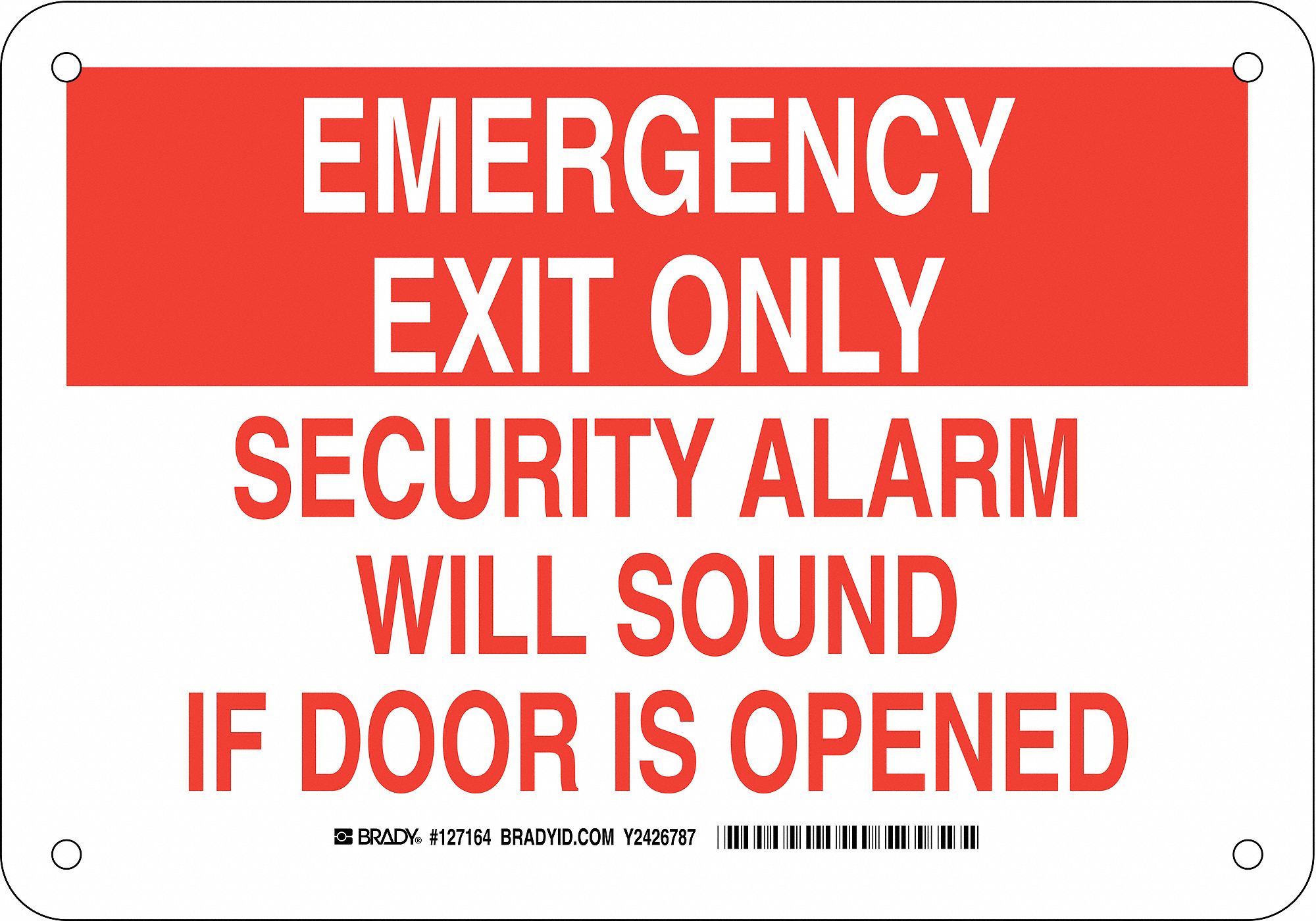 Exit Sign, Security Alarm, 7"x10"