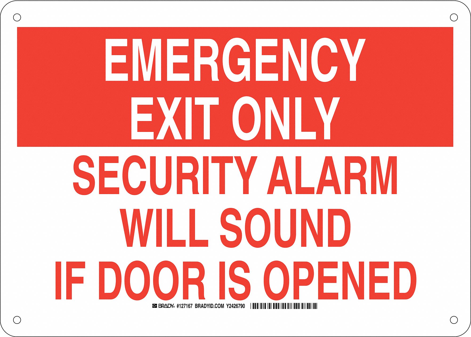 Exit Sign, Security Alarm, 10"x14"