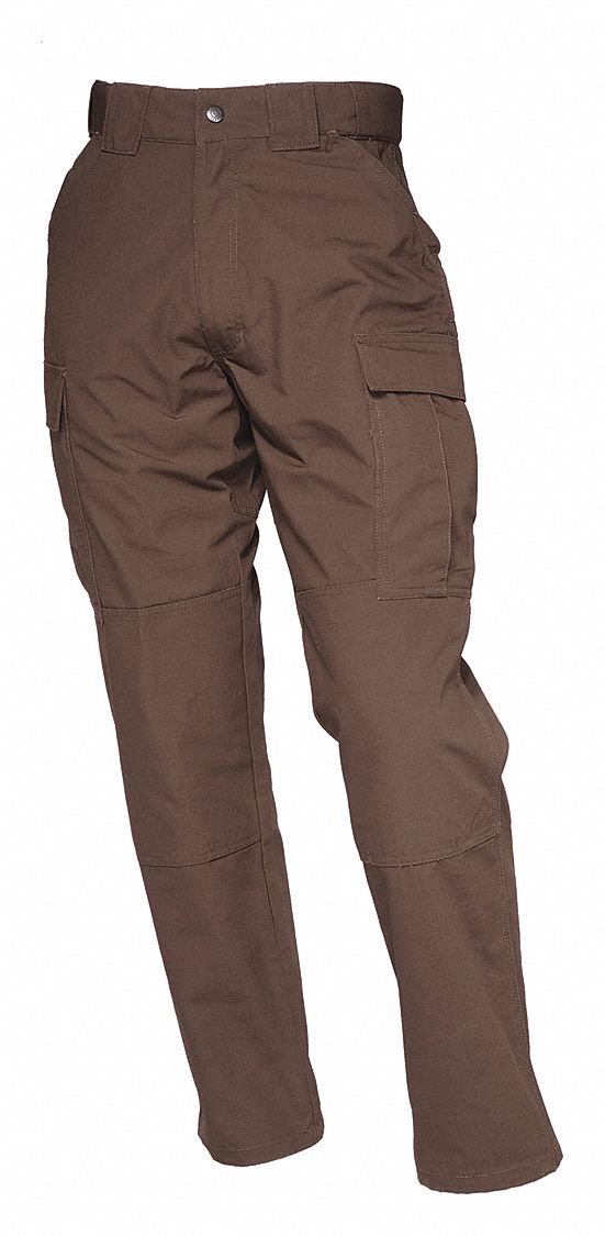Tactical Pants: Size XS, Brown, Fits 28 in Waist, 35% Cotton/65% Polyester Material
