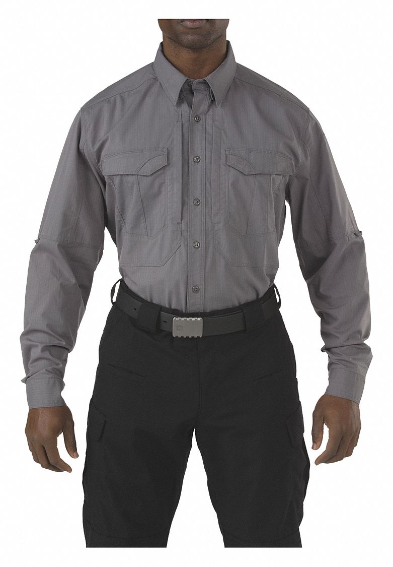 Tactical Shirt: Gen, Collared Work Shirt Shirt, Men's, Tactical Shirt, Button, Long Sleeve, 5XL