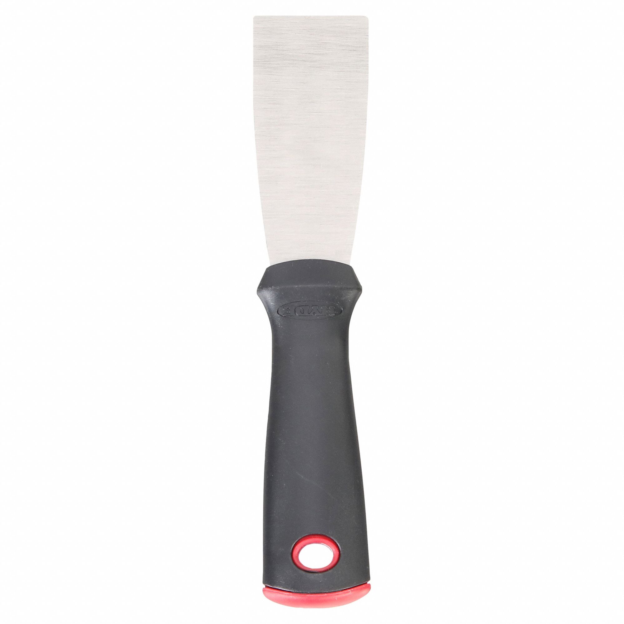 SCRAPER, CARBON STEEL BLADE, POLYPROPYLENE HANDLE, STIFF, STRAIGHT BLADE