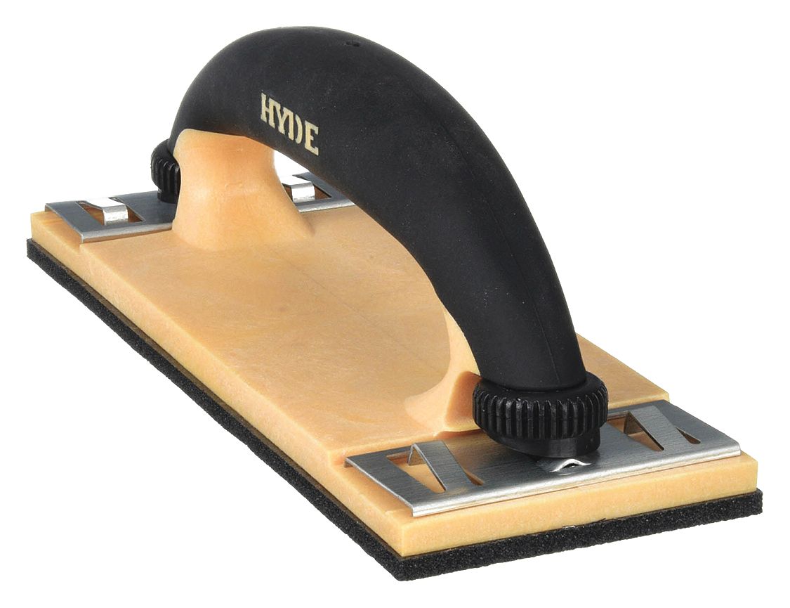 SANDING HAND PAD, 3 1/4 IN X 9 3/8 IN, CLIP, RUBBER