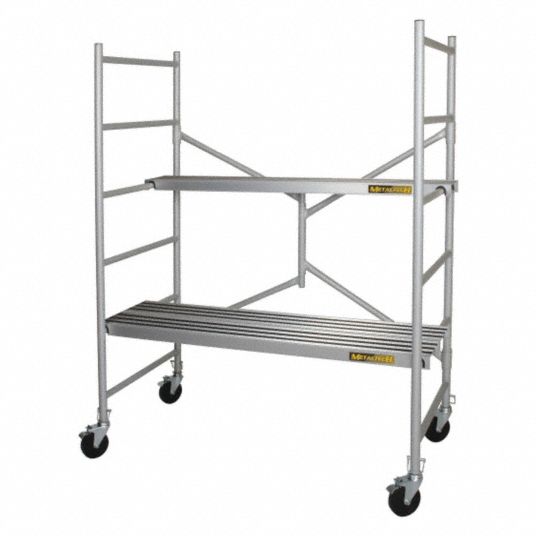 METALTECH Scaffold: 11-3/4 in to 6 ft Platform Ht, 6 ft Overall Ht, 29 in  Overall Dp