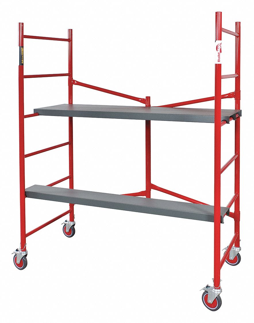 METALTECH Portable Scaffold, Steel, Adjustable Platform Height, 6 ft