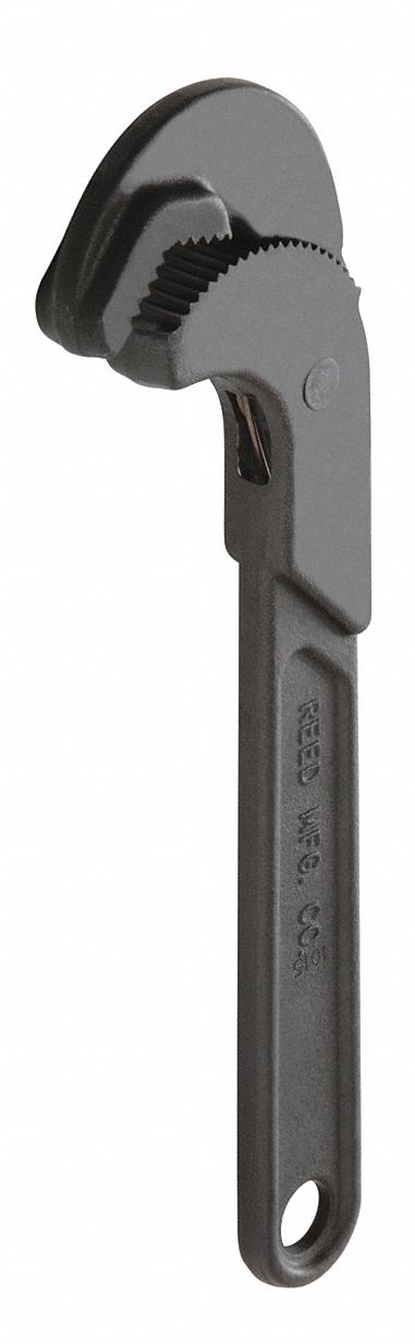 One-Handed Pipe Wrench: Alloy Steel, 1 in Jaw Capacity, Serrated, 11 in Overall Lg, I-Beam