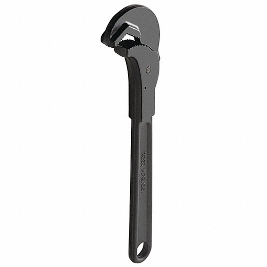 One-Handed Pipe Wrench: Alloy Steel, 1 1/2 in Jaw Capacity, Serrated, 16 in Overall Lg, I-Beam