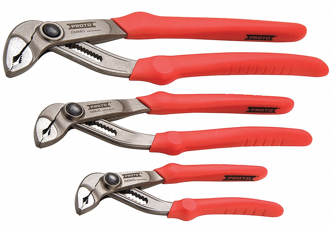 PROTO Lock Joint Pliers Set, 3 pcs., Ergonomic 38HW28J260MGS Grainger