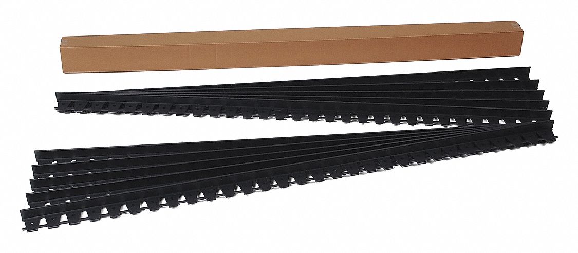 Paver Edging: Plastic, Black, 60 ft Total Lg, 1 1/2 in Dp, 2 1/2 in Wd