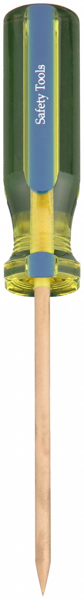 SCRATCH AWL, 7¼ IN OVERALL L, 3/16 IN TIP SIZE, HOOK, NON-SPARKING, FLUTED HANDLE, PLASTIC