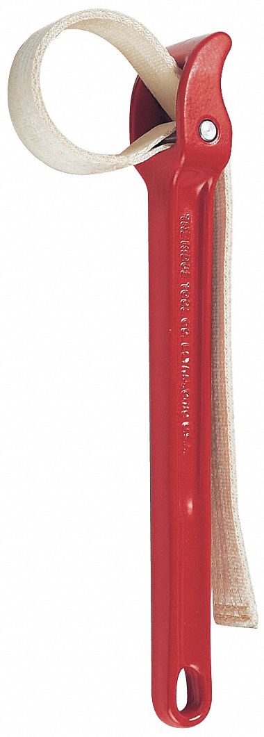 Strap Wrench: For 3 1/2 in Outside Dia, 11 3/4 in Handle Lg, 1 1/16 in Strap Wd, Nylon