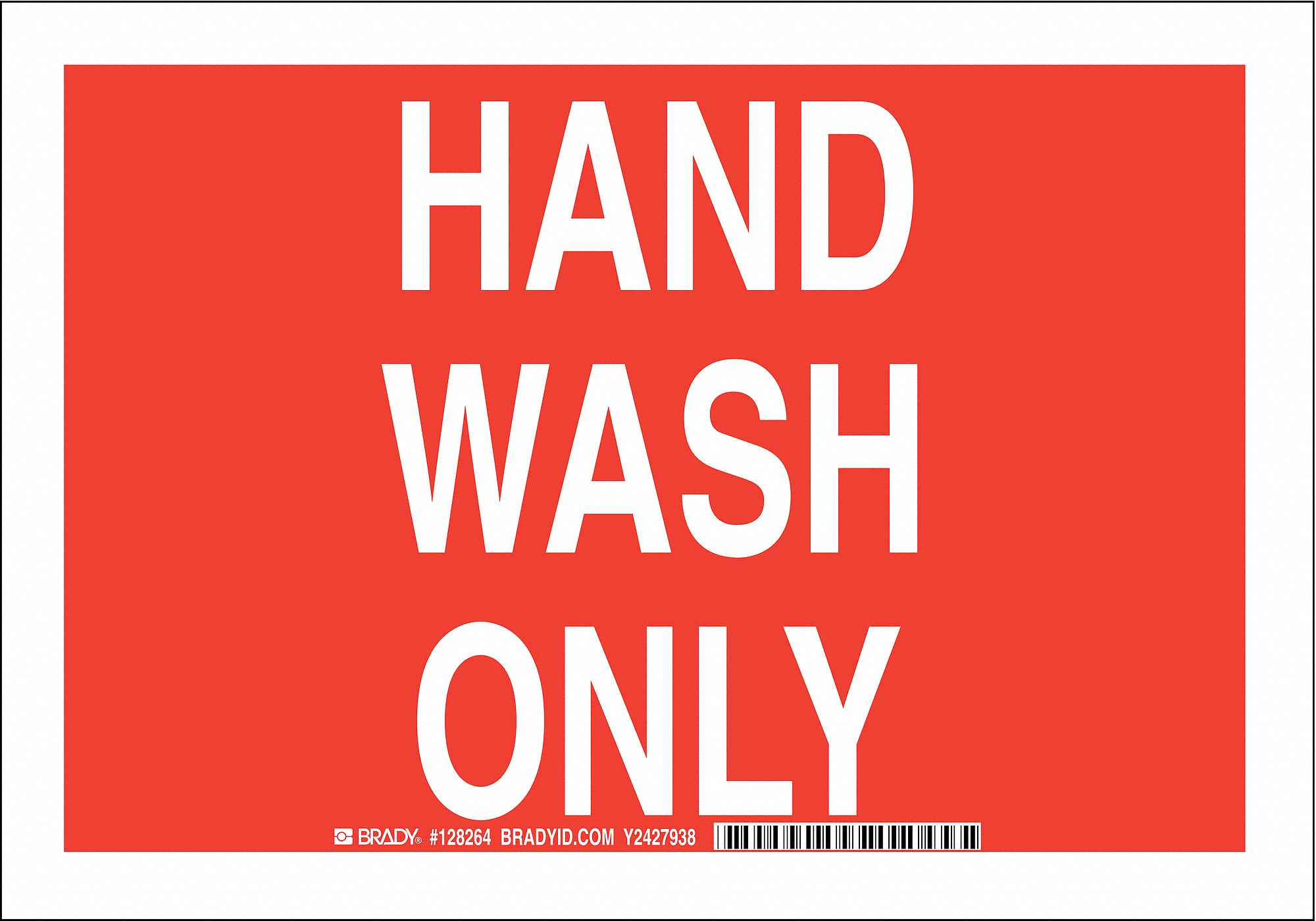 Restroom Sign, Eng, Poly, 7 x10 in, Wht/Red