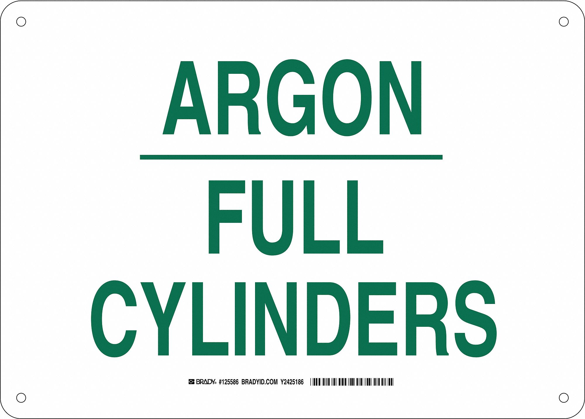 Chemical Sign, Alum, 10 x14 in, Green/White