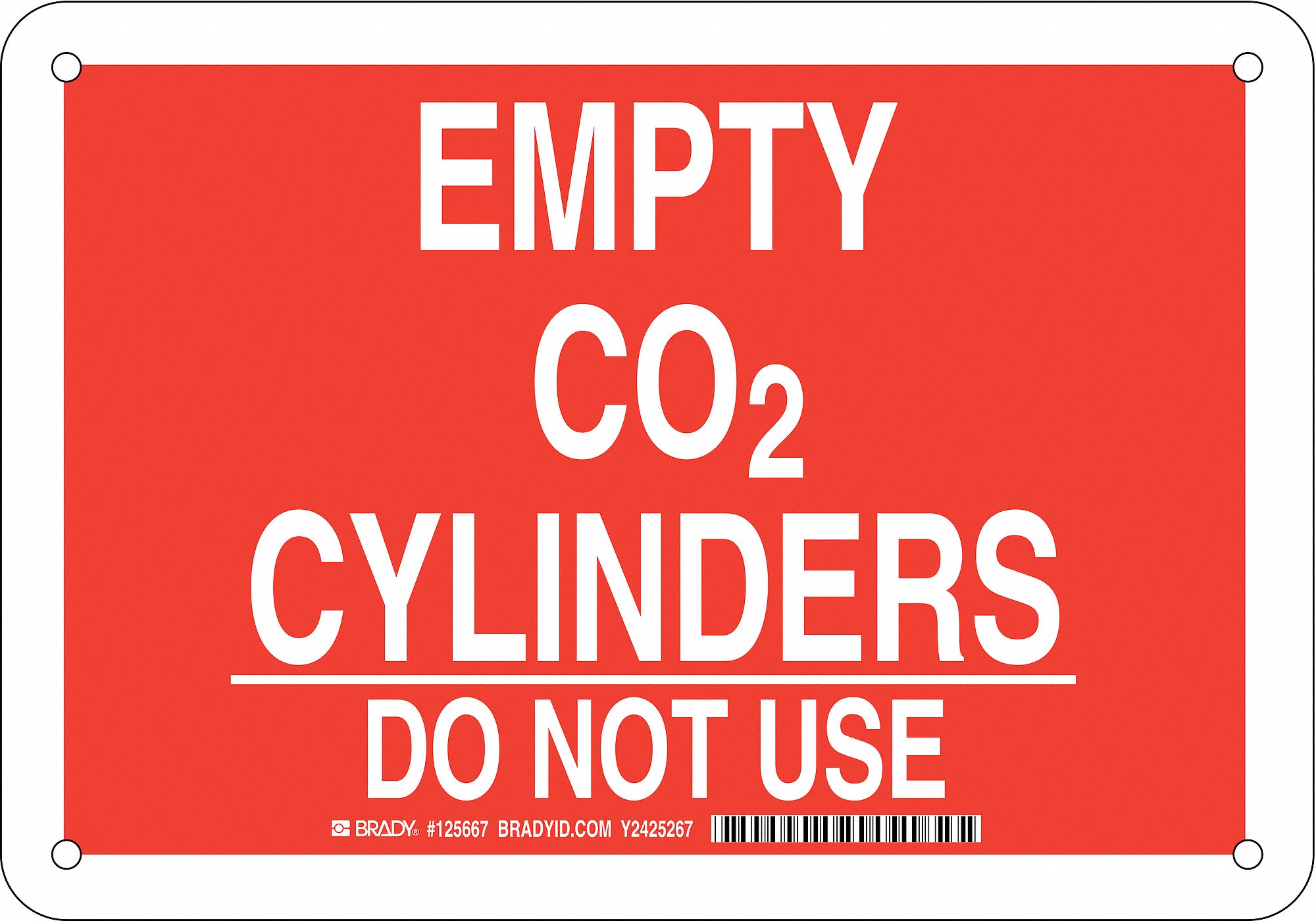 Chemical Sign, Empty Co2 Cylinders Do Not Use, Header No Header