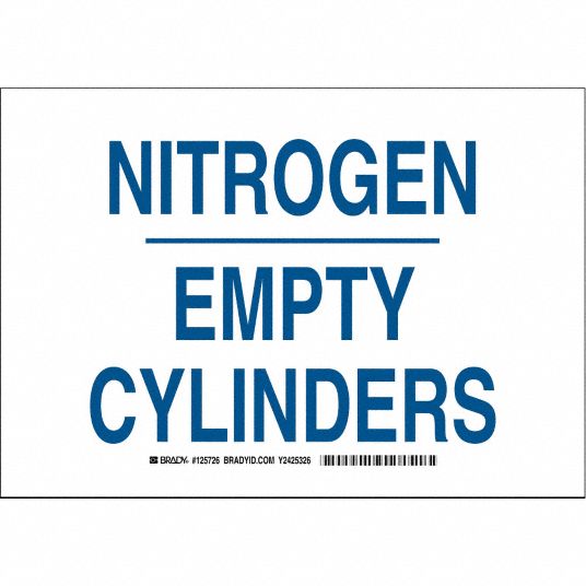 Chemical Sign, Nitrogen Empty Cylinders, Header No Header, Rectangle, 7 ...