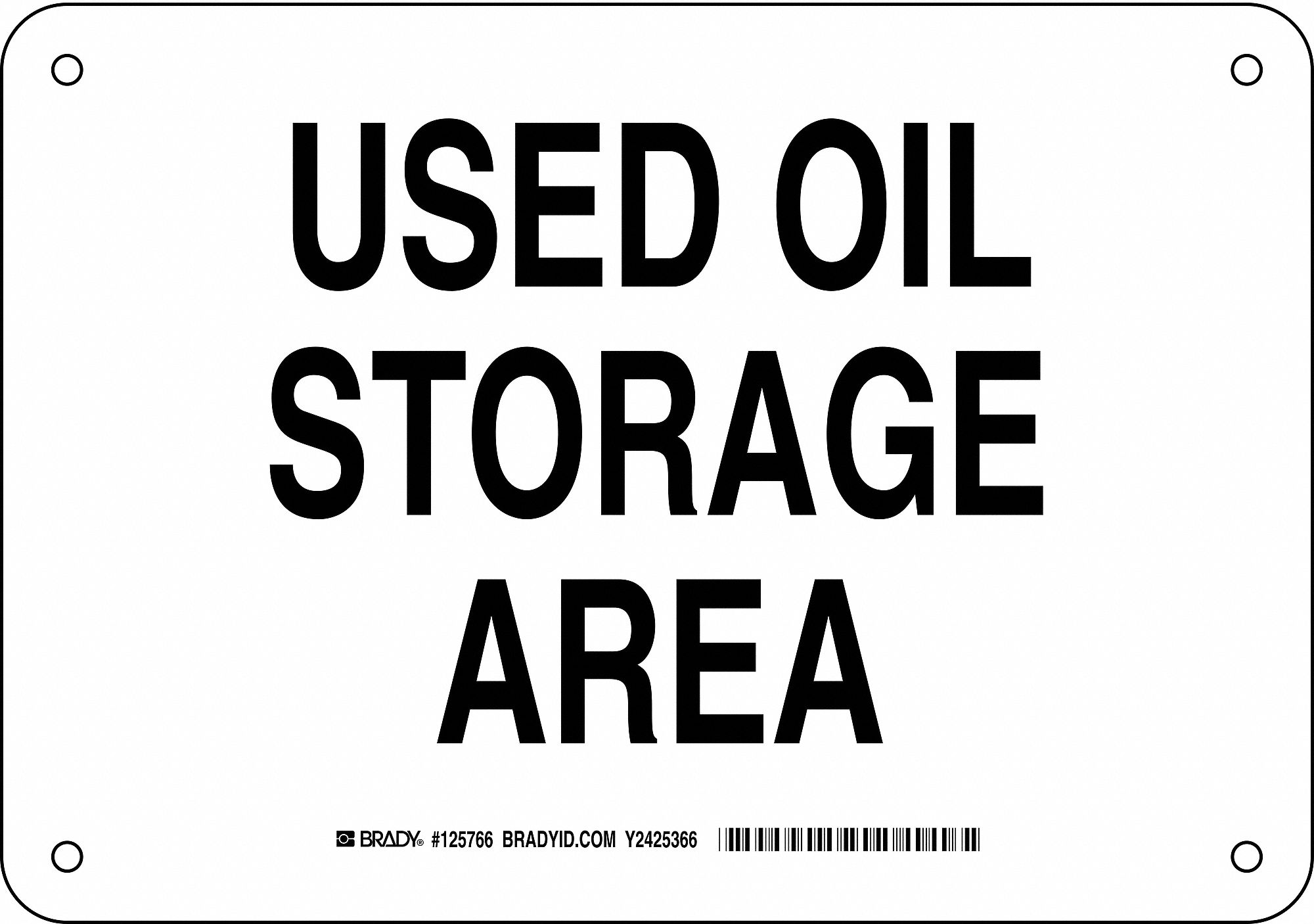 Chemical Sign, Alum, 7 x 10 in, Blk/Wht