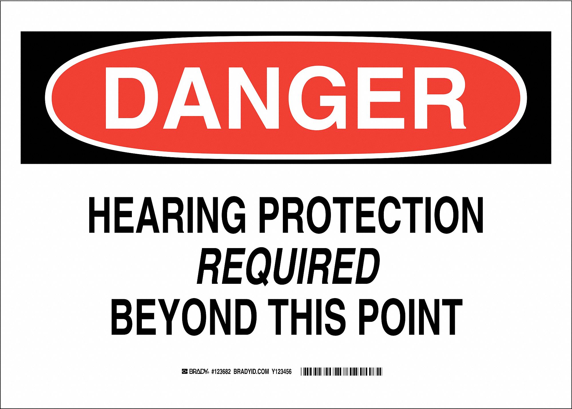 Danger Sign, Hearing Protection Required Beyond This Point, Header