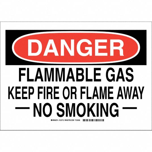 Polyester, Adhesive Sign Mounting, Danger No Smoking Sign - 38J501 ...