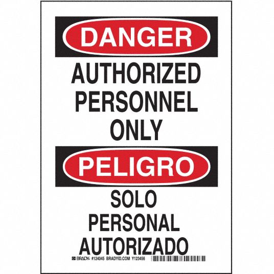 Plastic, Danger Sign, Danger/Peligro, 10 in Width, 14 in Height ...