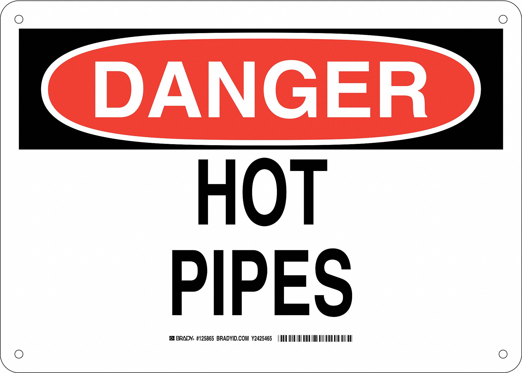 Danger Sign Hot Pipes Header Danger Rectangle 10 In Height 14 In