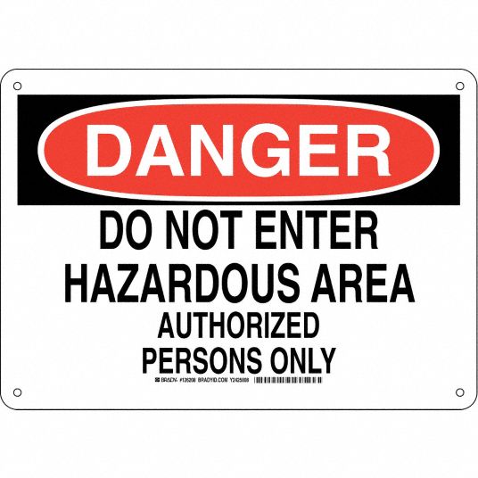Plastic, Danger Sign, Danger, 14 in Width, 10 in Height, English - Grainger