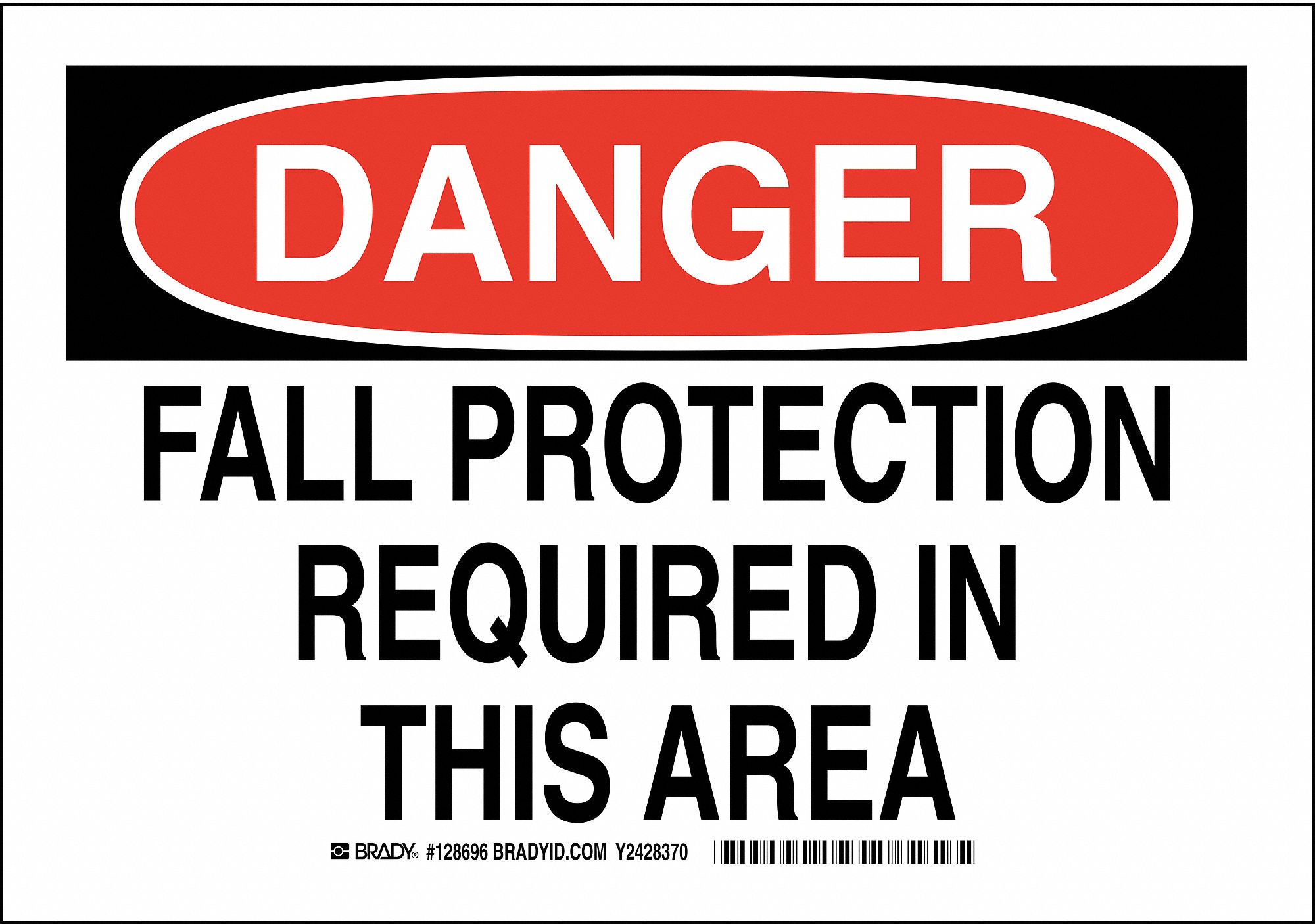 Danger Sign, Fall Protection Required In This Area, Header Danger ...