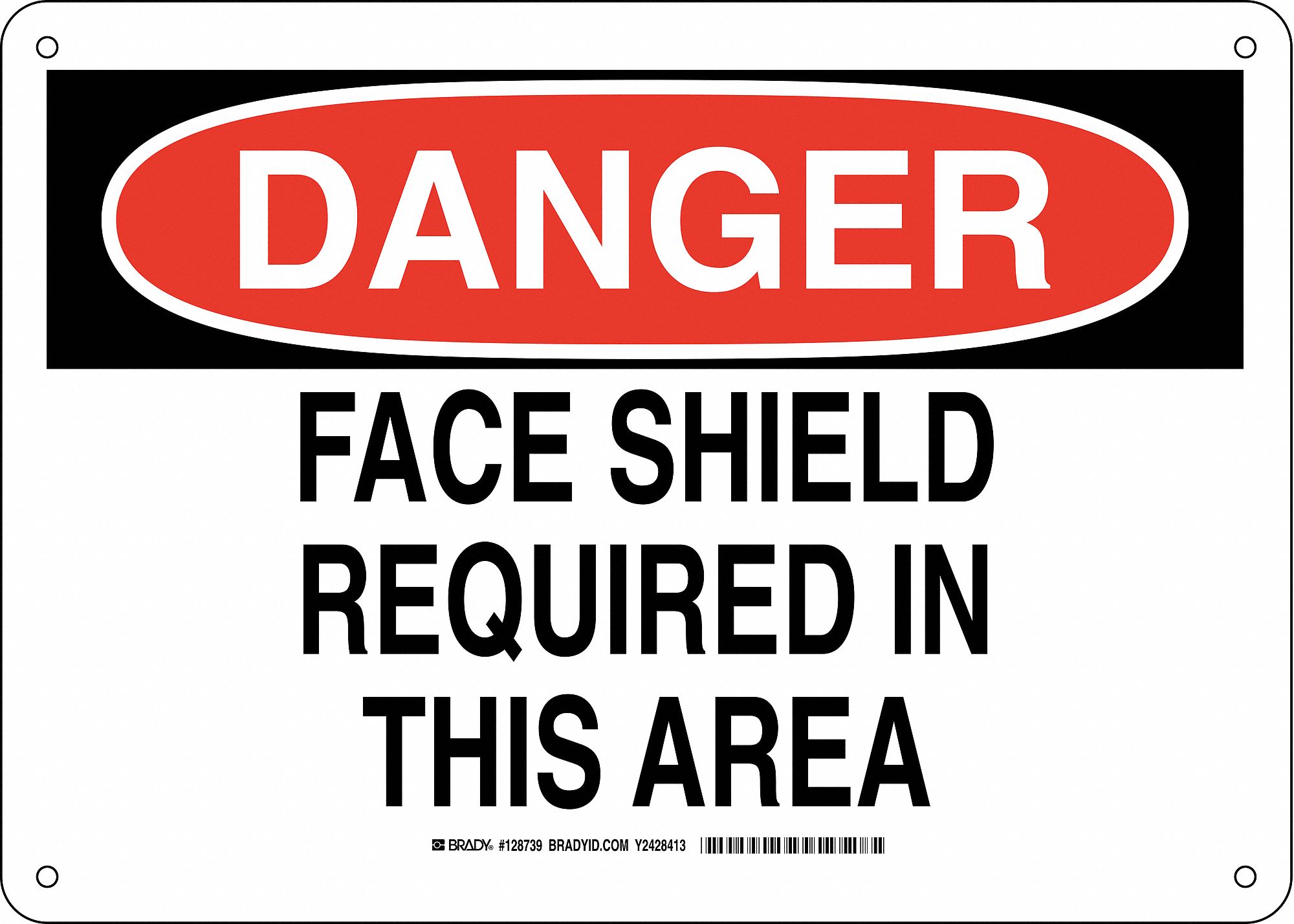 Danger Sign, Face Shield Required In This Area, Header Danger ...